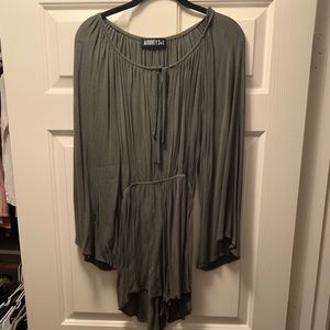 Green off the shoulder romper